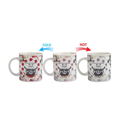Heat sensitive color changing ceramic mug