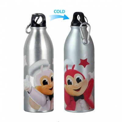 Manufacturer decal printing cold color changing aluminum water bottle