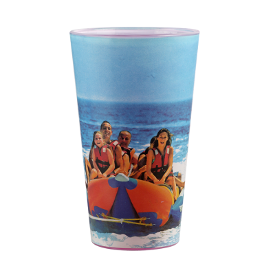 Customized 16OZ creative cold color changing  glass cup 