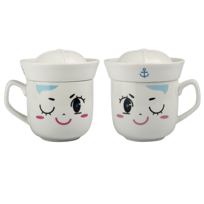 Customized 210ML ceramic mug with lid