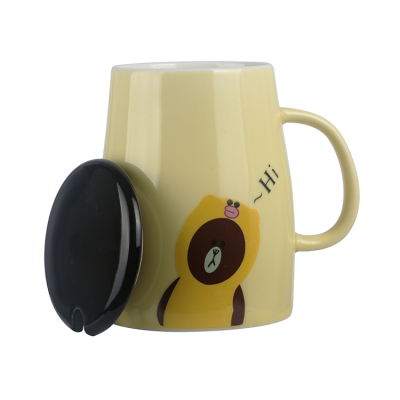 Customized Cute Simple Gift Ceramic Mug With Lid